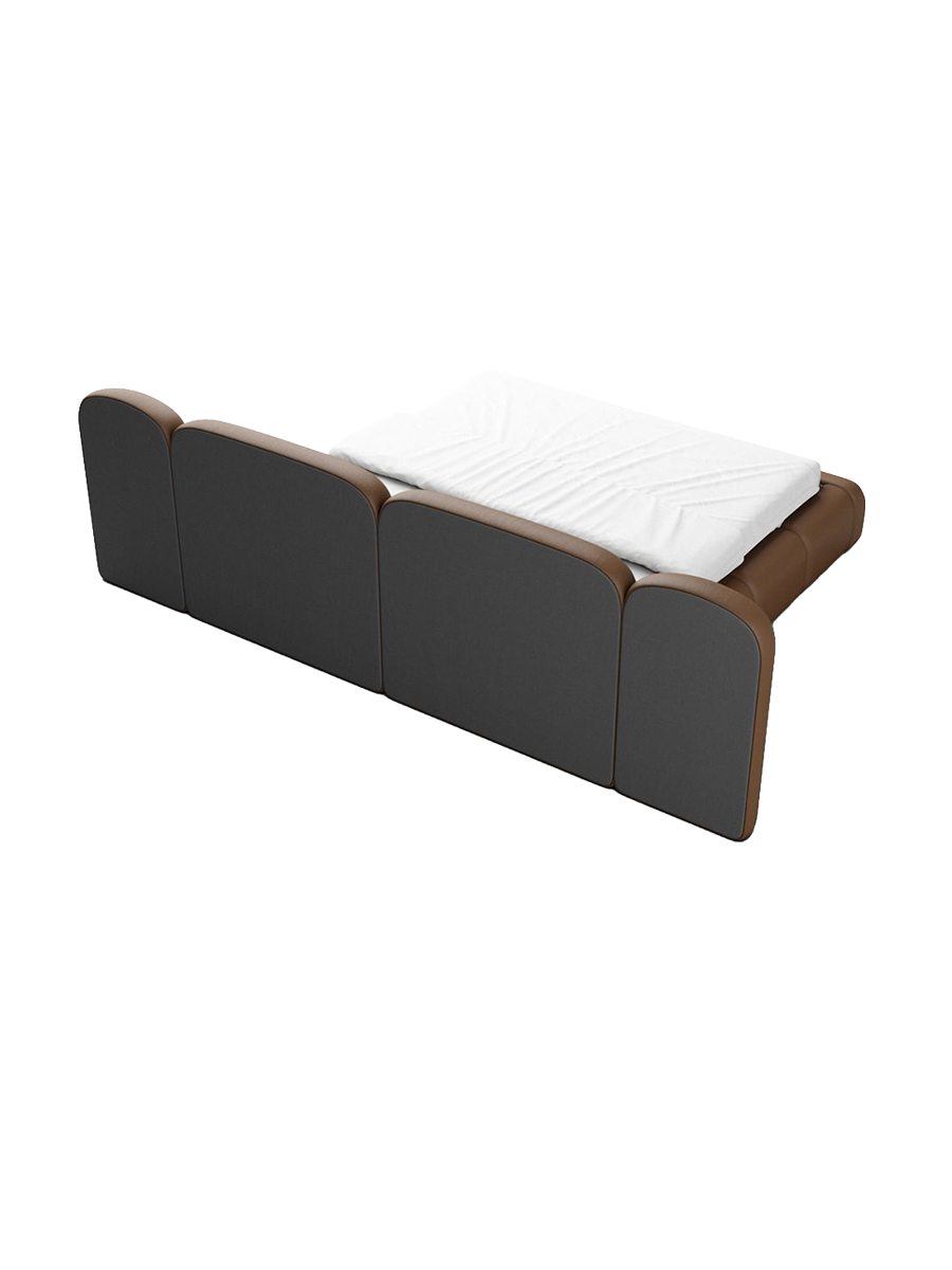 
Design Polsterbett „Salina“ mit Ablagefach, Kunstleder Choco Brown - 140 x 200 cm