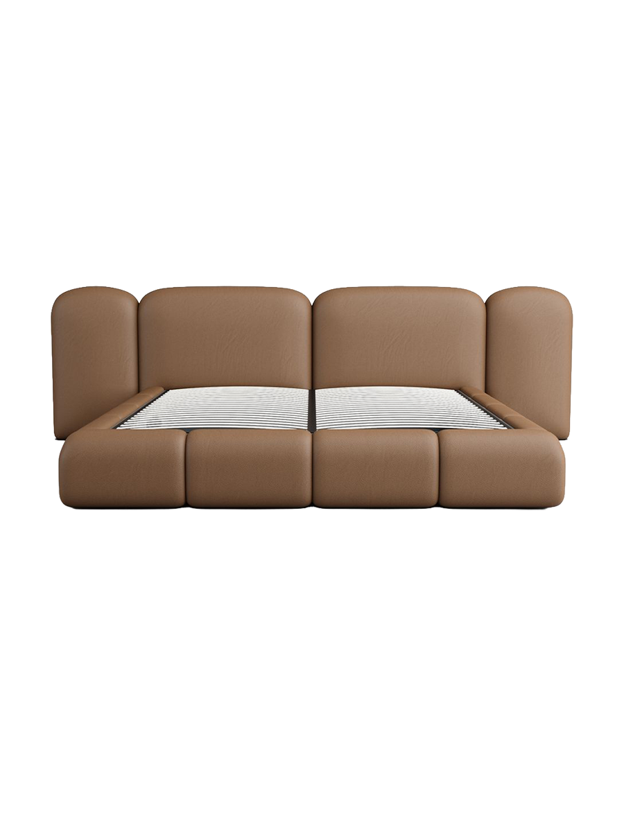 
Design Polsterbett „Salina“ mit Ablagefach, Kunstleder Choco Brown - 140 x 200 cm