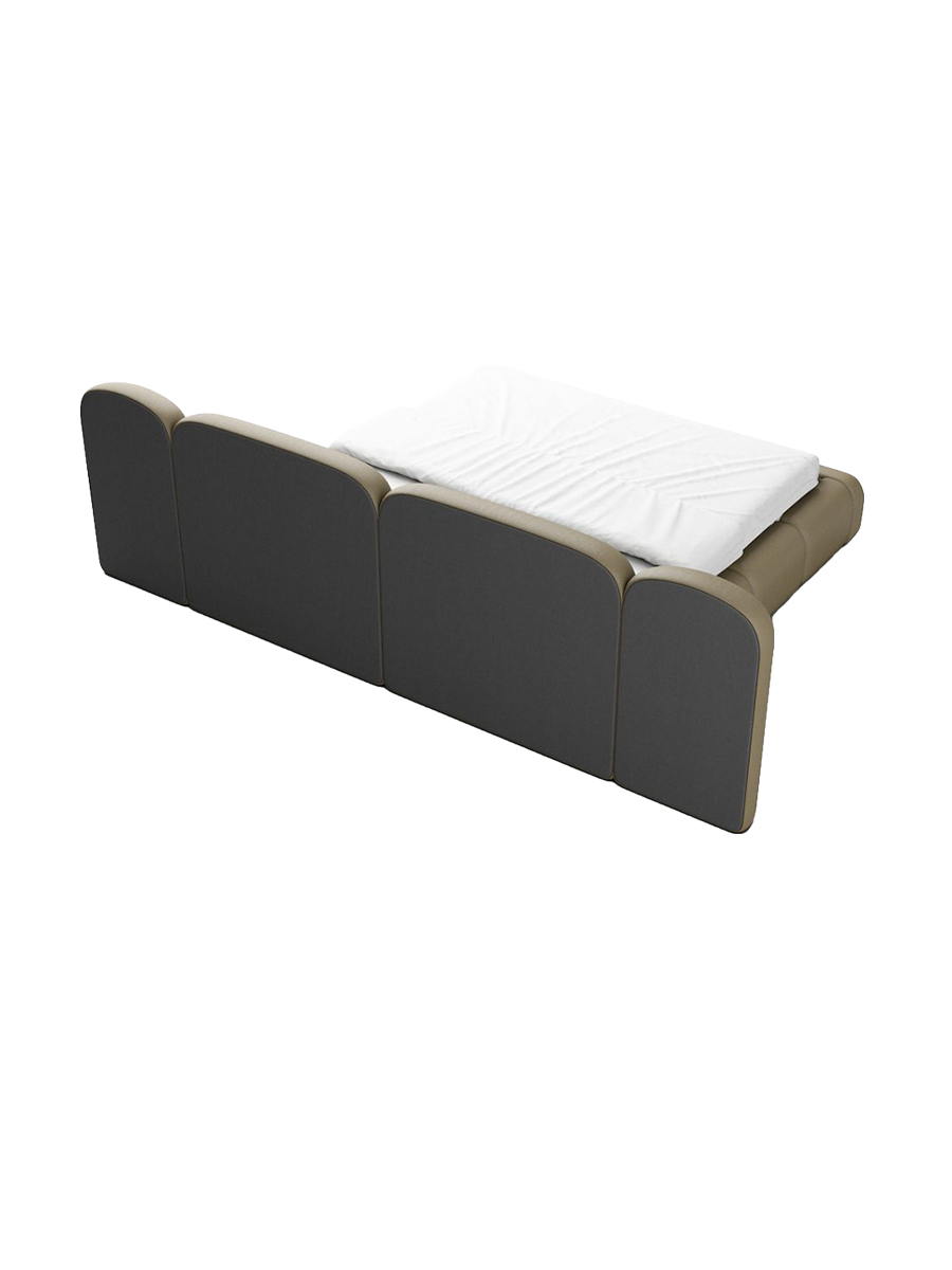 
Design Polsterbett „Salina“ mit Ablagefach, Kunstleder Beige dunkel - 140 x 200 cm