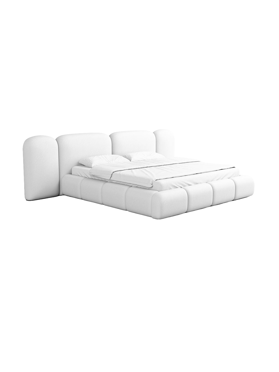 
Design Polsterbett „Salina“ mit Ablagefach, Kunstleder Weiss - 140 x 200 cm