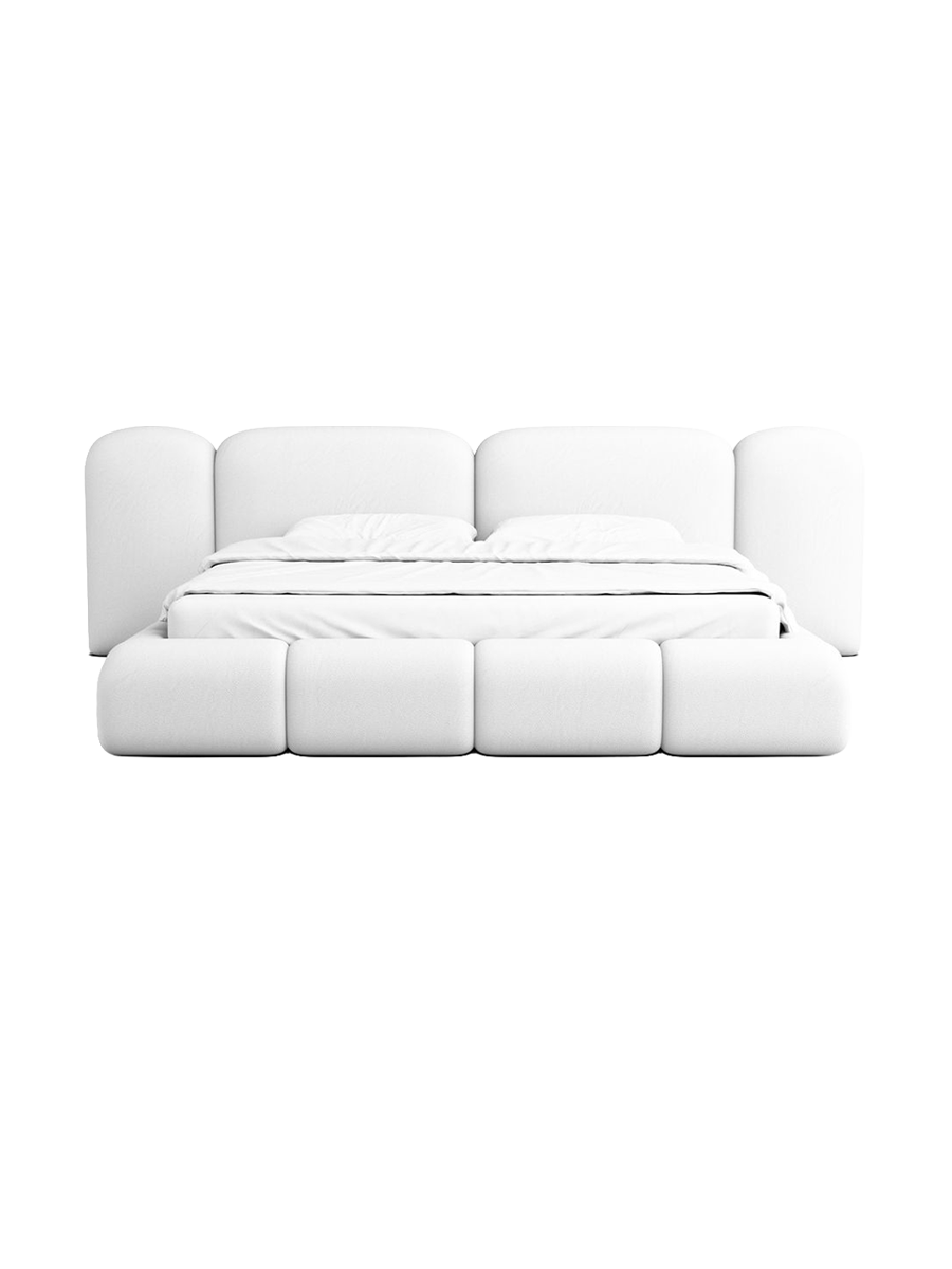 
Design Polsterbett „Salina“ mit Ablagefach, Kunstleder Weiss - 140 x 200 cm