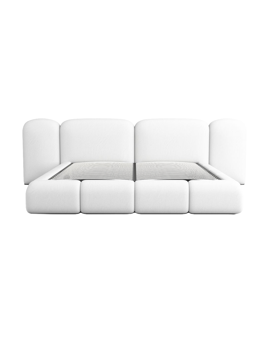 
Design Polsterbett „Salina“ mit Ablagefach, Kunstleder Weiss - 140 x 200 cm