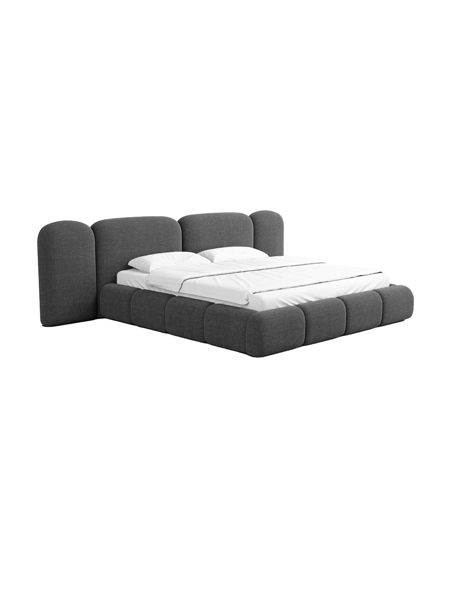 
Design Polsterbett „Salina“ mit Ablagefach, Webstoff Anthrazit - 140 x 200 cm