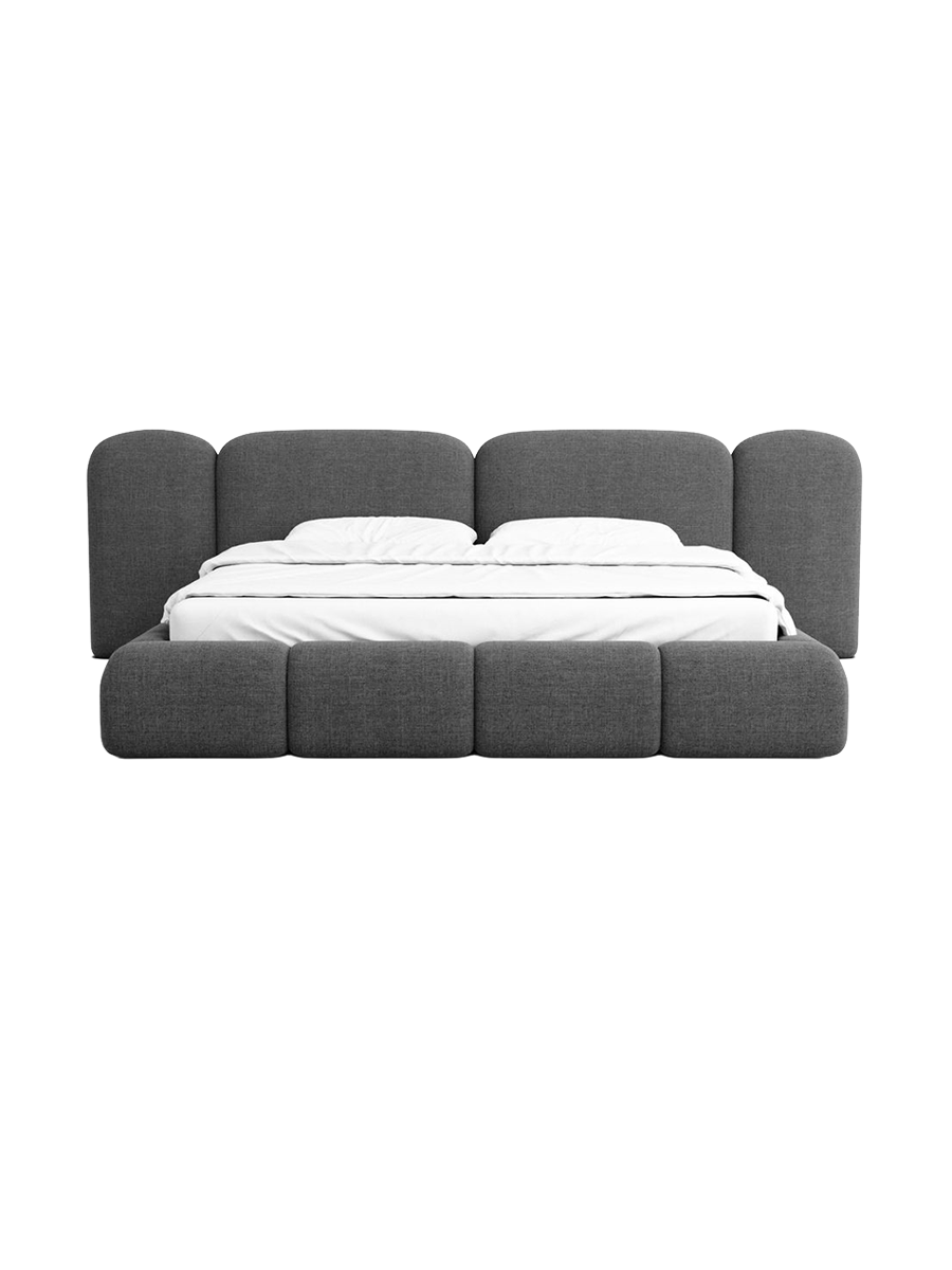 
Design Polsterbett „Salina“ mit Ablagefach, Webstoff Anthrazit - 140 x 200 cm