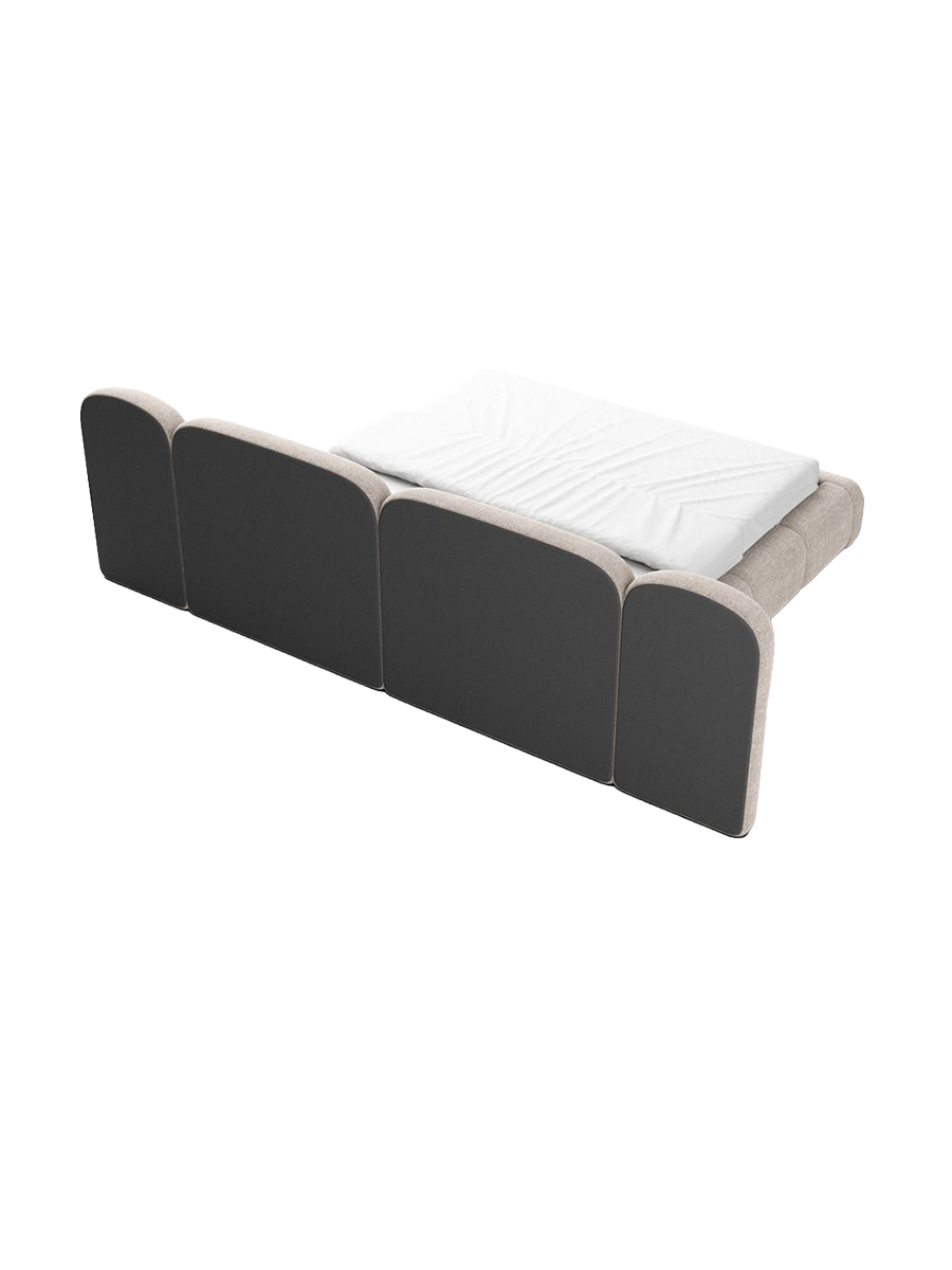 
Design Polsterbett „Salina“ mit Ablagefach, Webstoff Beige - 140 x 200 cm