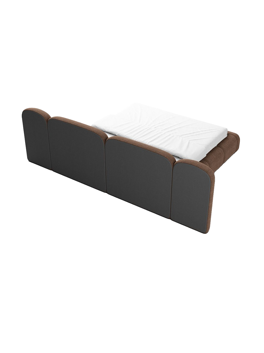 
Design Polsterbett „Salina“ mit Ablagefach, Webstoff Braun - 140 x 200 cm