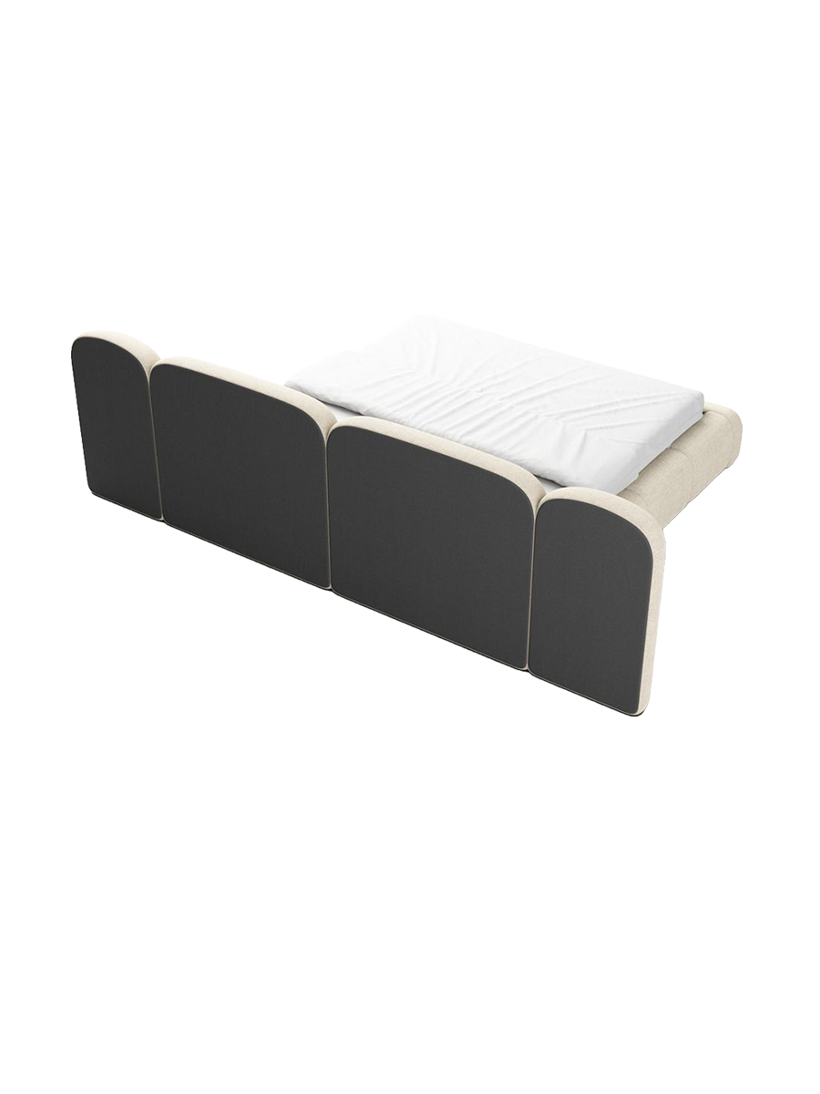
Design Polsterbett „Salina“ mit Ablagefach, Webstoff Cream - 140 x 200 cm