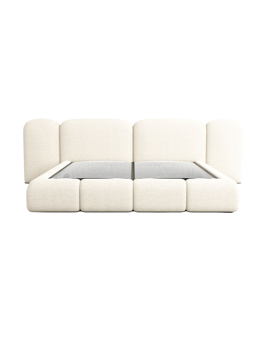 
Design Polsterbett „Salina“ mit Ablagefach, Webstoff Cream - 140 x 200 cm
