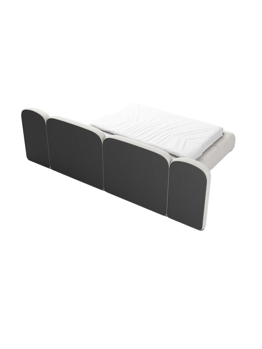 
Design Polsterbett „Salina“ mit Ablagefach, Webstoff Weiss - 140 x 200 cm