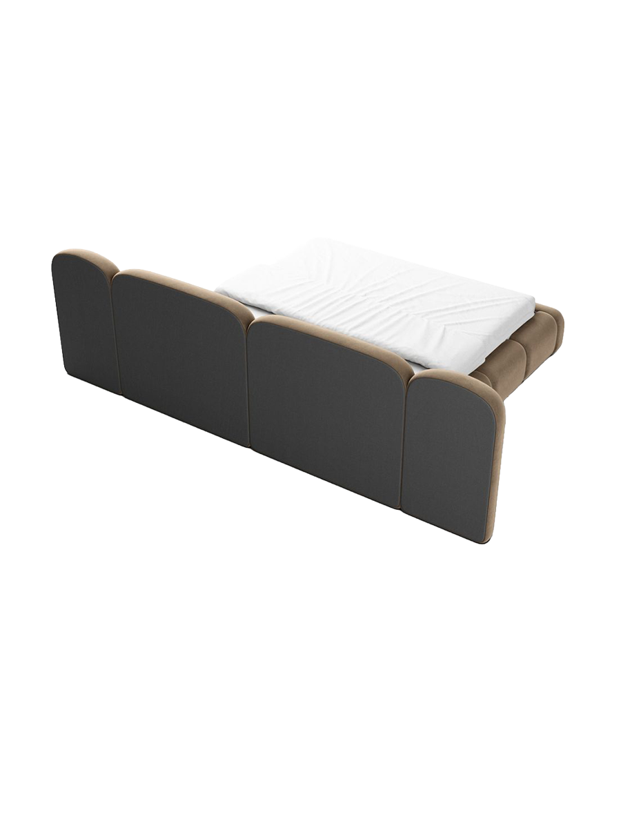 
Design Polsterbett „Salina“ mit Ablagefach, Samt Braun - 140 x 200 cm