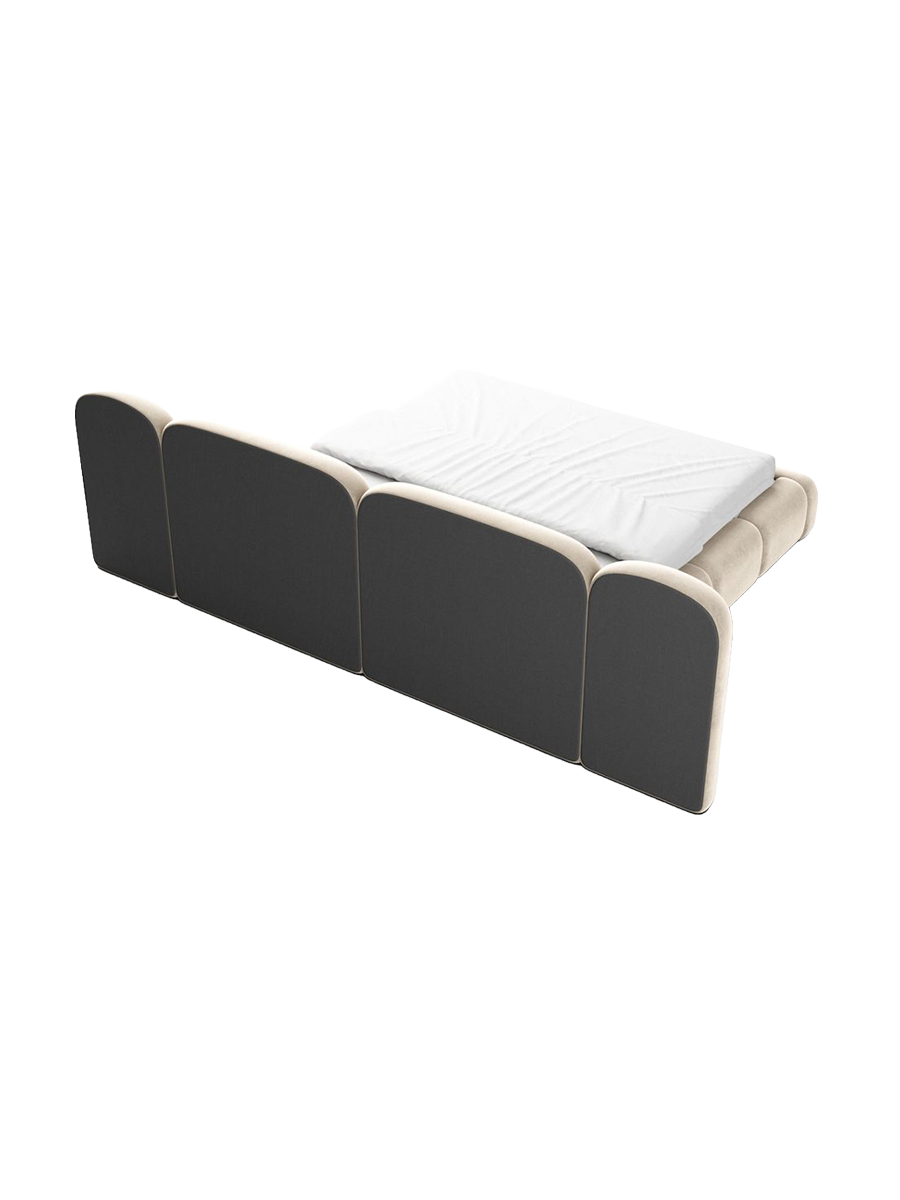 
Design Polsterbett „Salina“ mit Ablagefach, Samt Cream - 140 x 200 cm