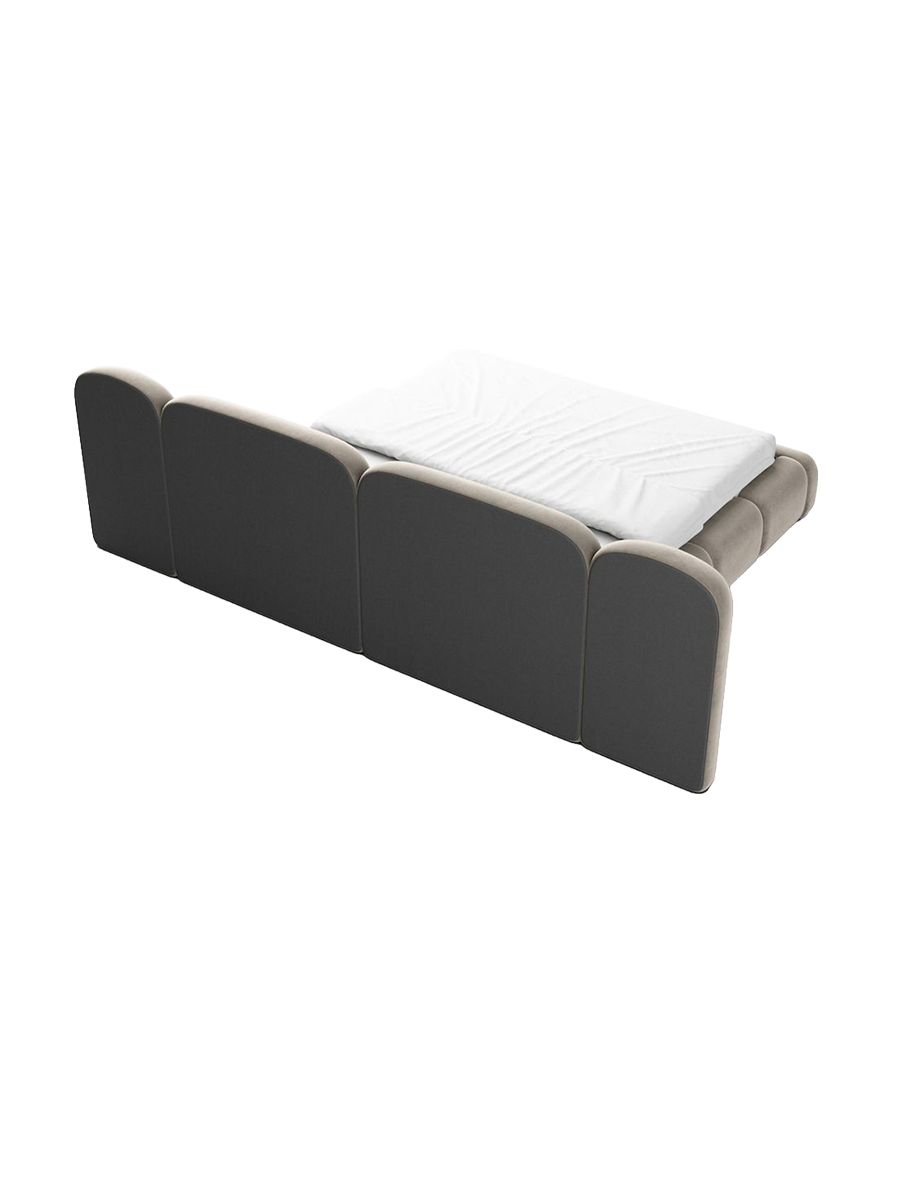 
Design Polsterbett „Salina“ mit Ablagefach, Samt Beige dunkel - 140 x 200 cm