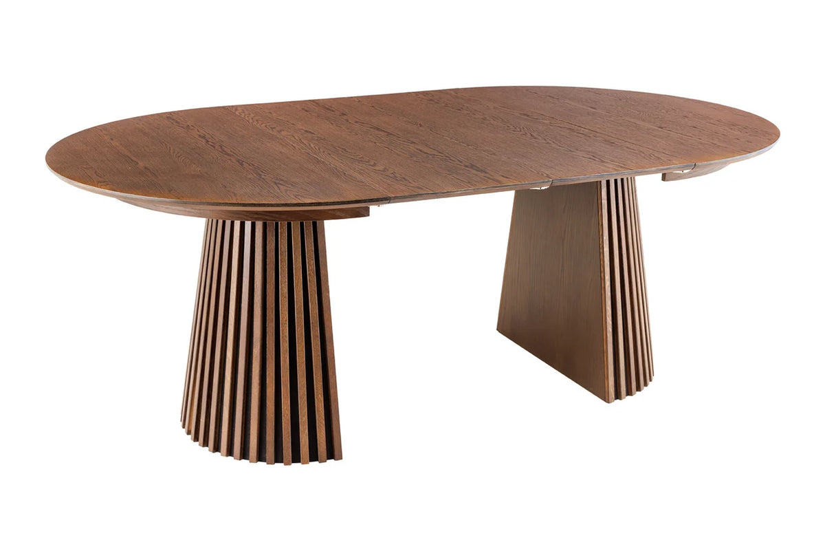 
Ausziehbarer Design Esstisch „Walhalla“ 120-160-200 cm - Eiche Dunkelbraun