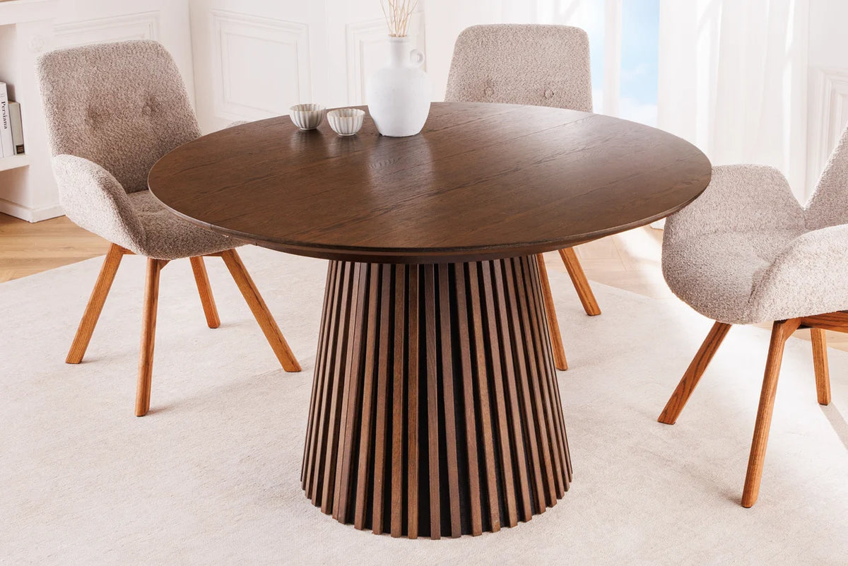 
Ausziehbarer Design Esstisch „Walhalla“ 120-160-200 cm - Eiche Dunkelbraun
