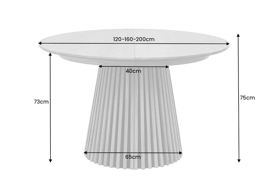 
Ausziehbarer Design Esstisch „Walhalla“ 120-160-200 cm - Eiche Natural