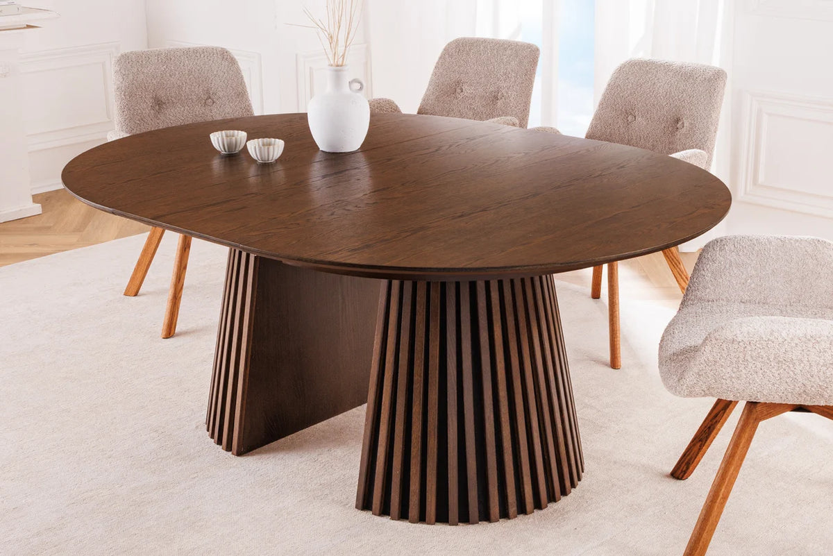 
Ausziehbarer Design Esstisch „Walhalla“ 120-160-200 cm - Eiche Dunkelbraun