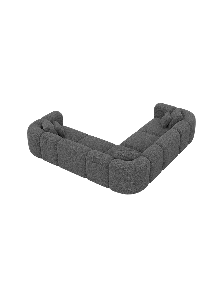 
5-Sitzer Design Ecksofa „Terranova“ mit Bouclé-Bezug - Bouclé Graphit