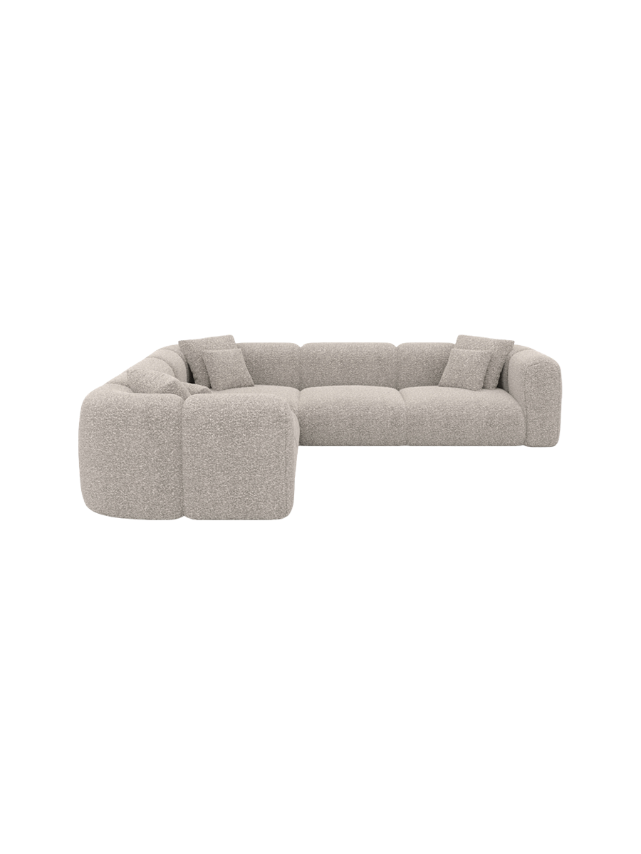 
5-Sitzer Design Ecksofa „Terranova“ mit Bouclé-Bezug - Bouclé Graphit