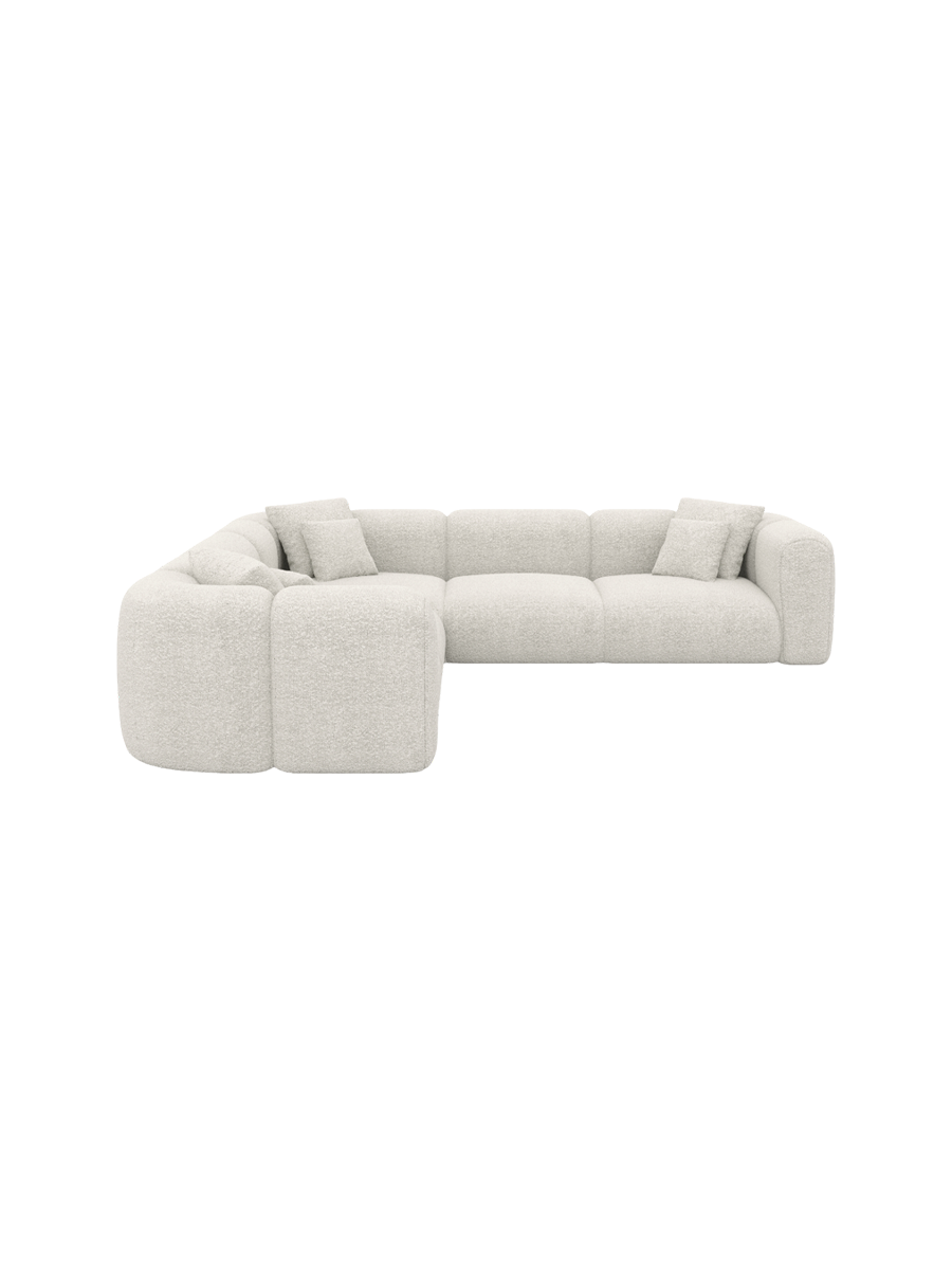 
5-Sitzer Design Ecksofa „Terranova“ mit Bouclé-Bezug - Bouclé Graphit