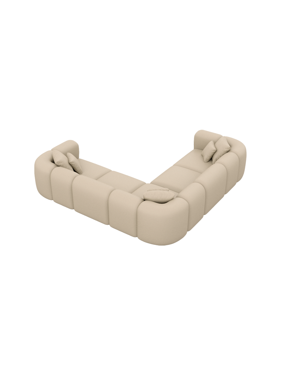 
5-Sitzer Design Echtleder Ecksofa „Terranova“ - Echtleder Beige