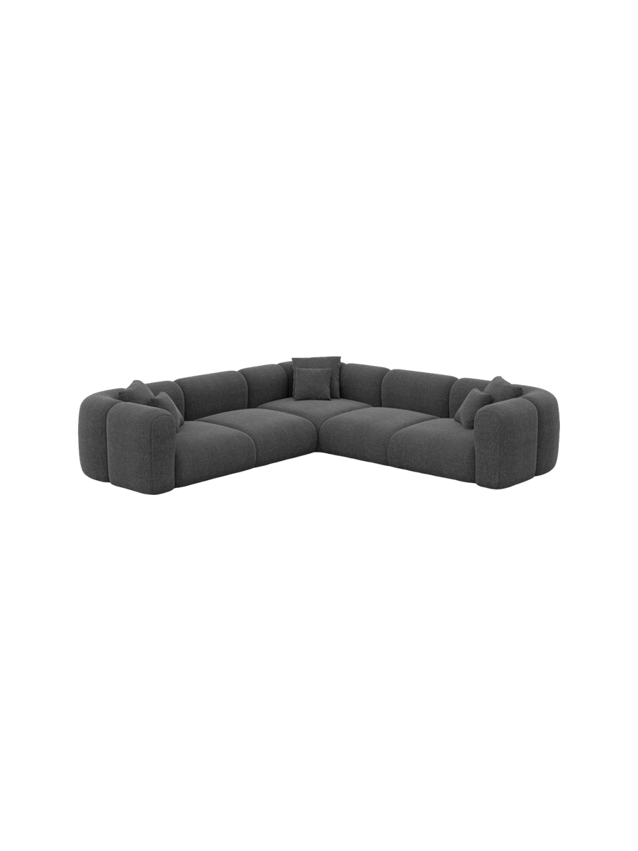 
5-Sitzer Design Ecksofa „Terranova“ mit Strukturstoff-Bezug - Strukturstoff Anthrazit