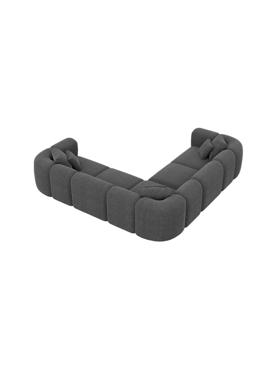 
5-Sitzer Design Ecksofa „Terranova“ mit Strukturstoff-Bezug - Strukturstoff Anthrazit
