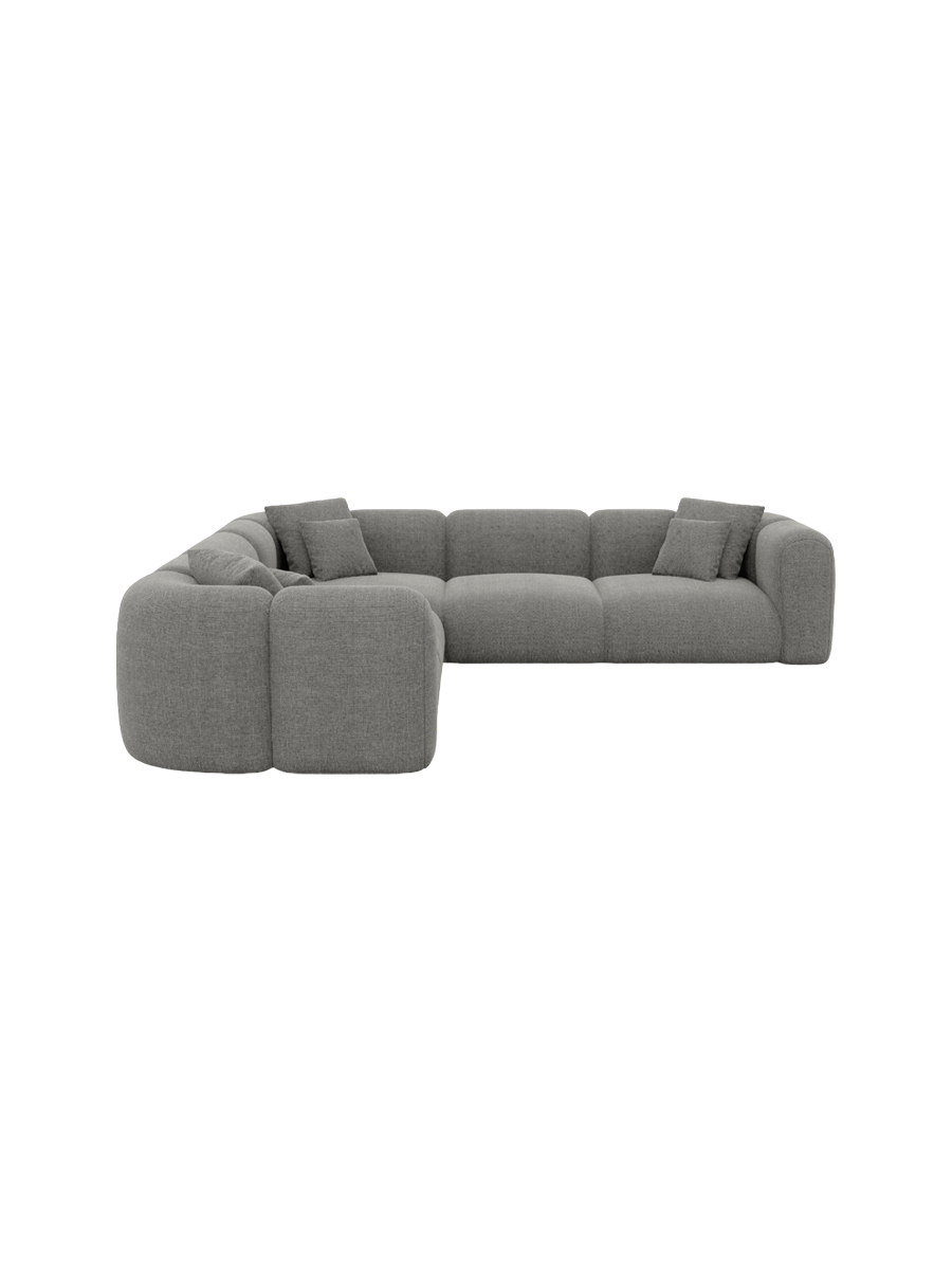 
5-Sitzer Design Ecksofa „Terranova“ mit Strukturstoff-Bezug - Strukturstoff Anthrazit