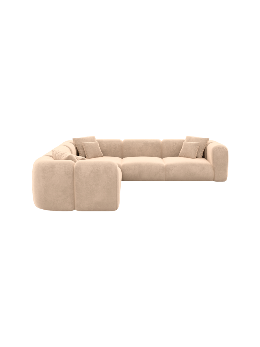 
5-Sitzer Design Ecksofa „Terranova“ mit Samtbezug - Samtbezug Königsblau