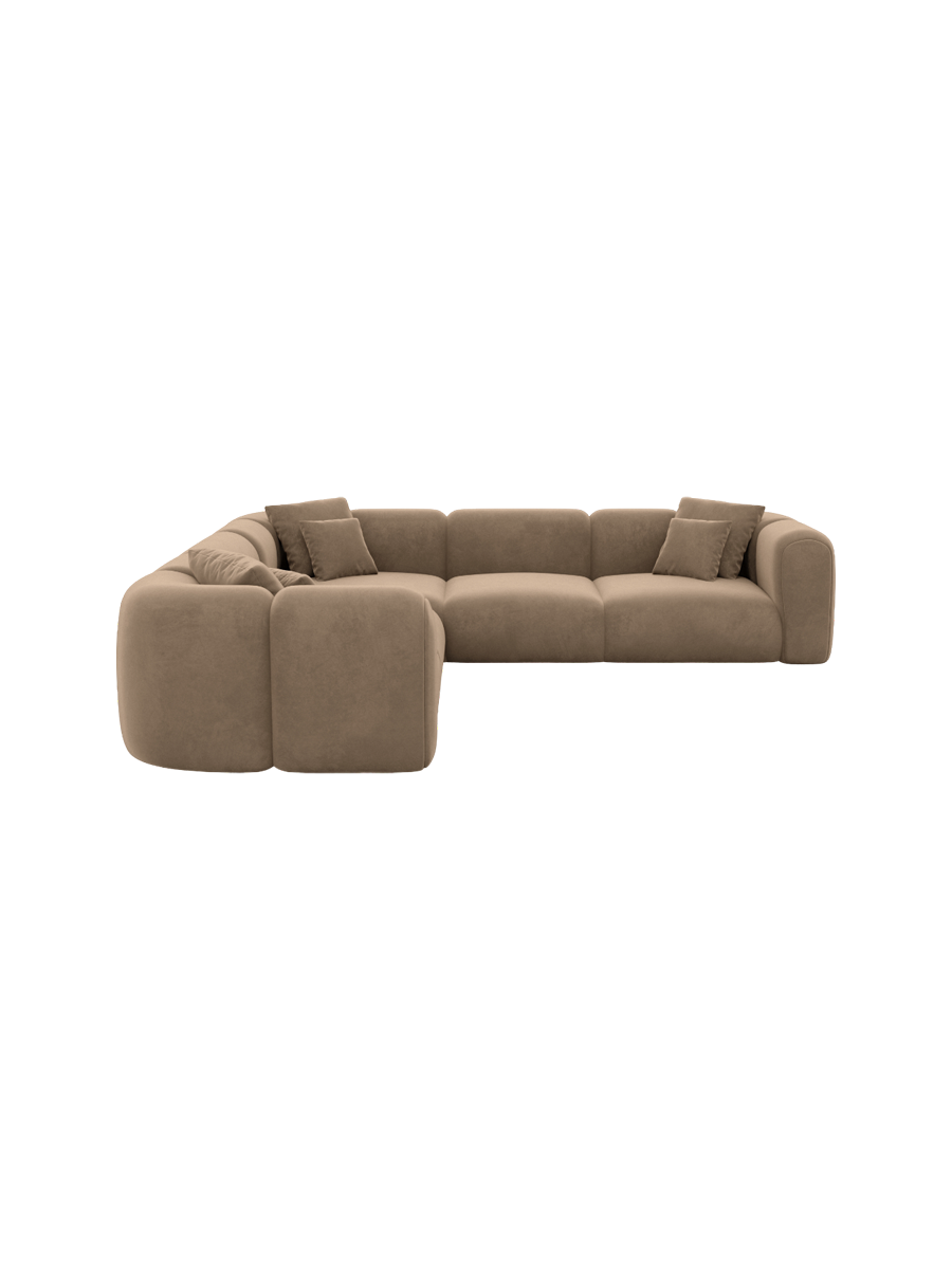 
5-Sitzer Design Ecksofa „Terranova“ mit Samtbezug - Samtbezug Königsblau