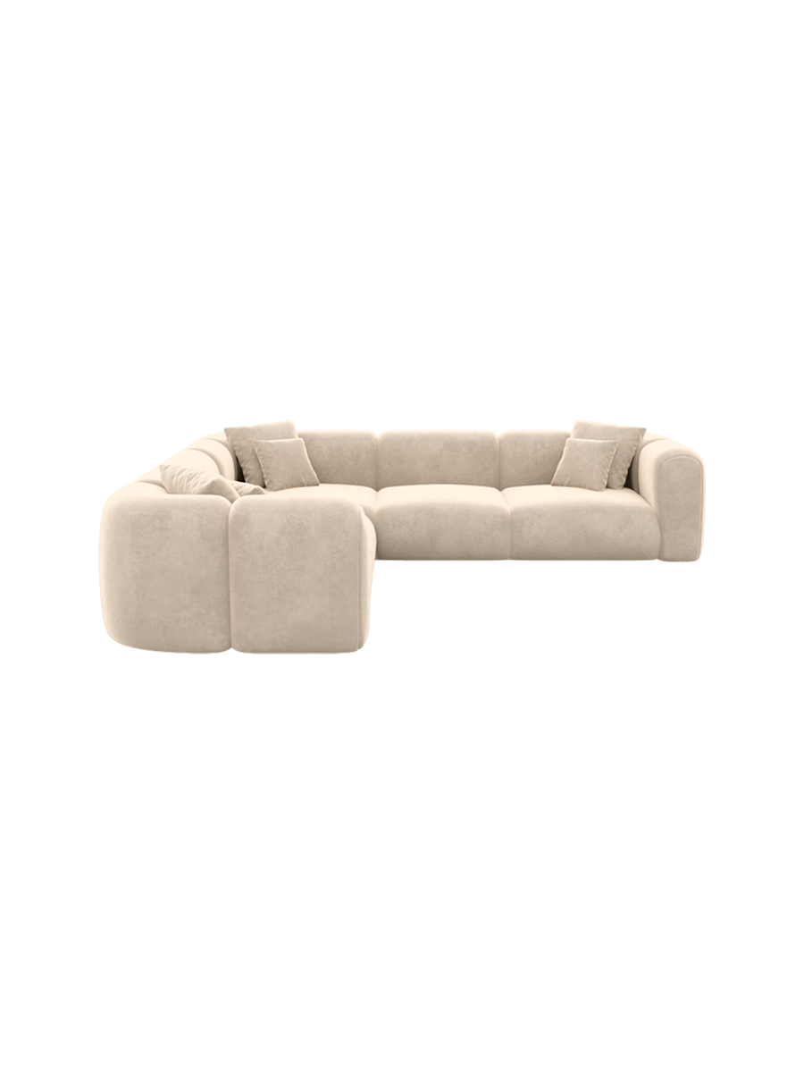 
5-Sitzer Design Ecksofa „Terranova“ mit Samtbezug - Samtbezug Königsblau