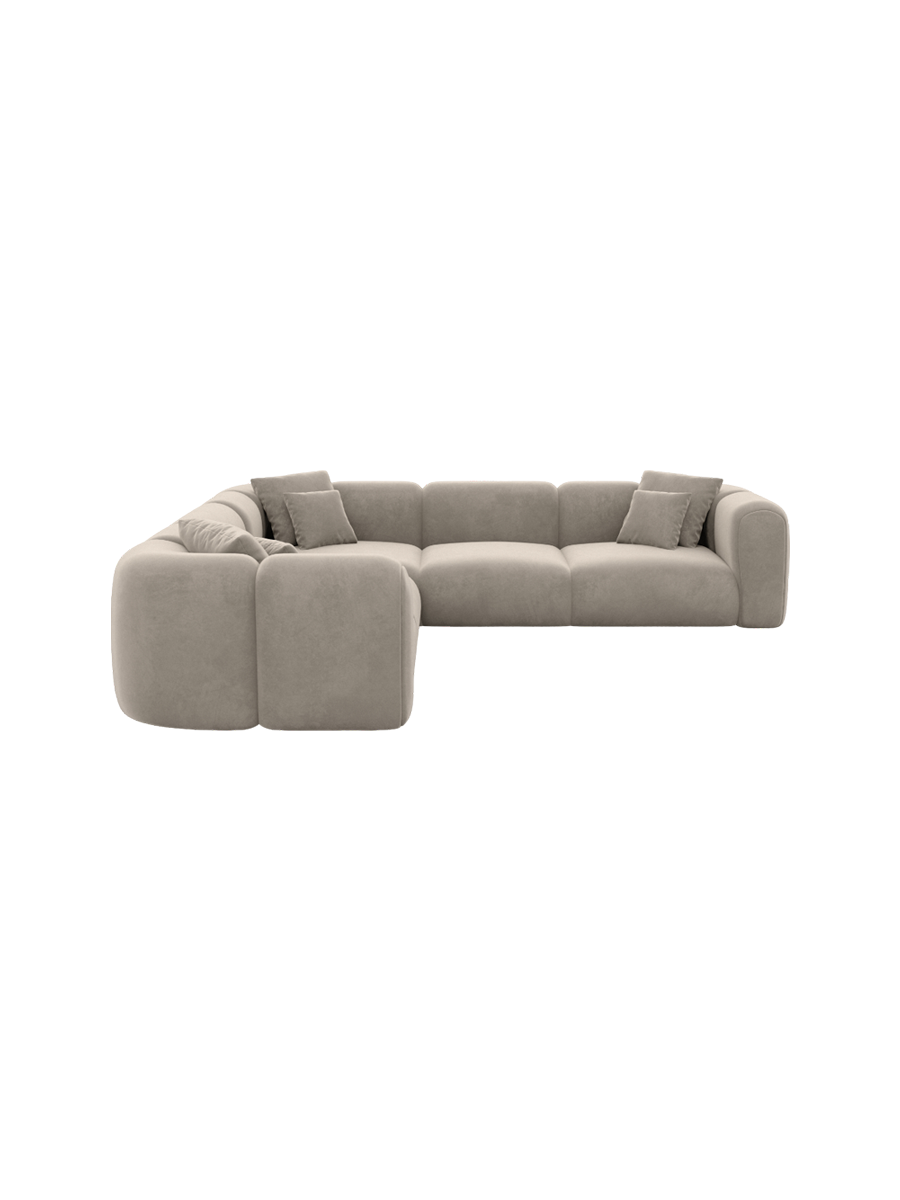 
5-Sitzer Design Ecksofa „Terranova“ mit Samtbezug - Samtbezug Königsblau