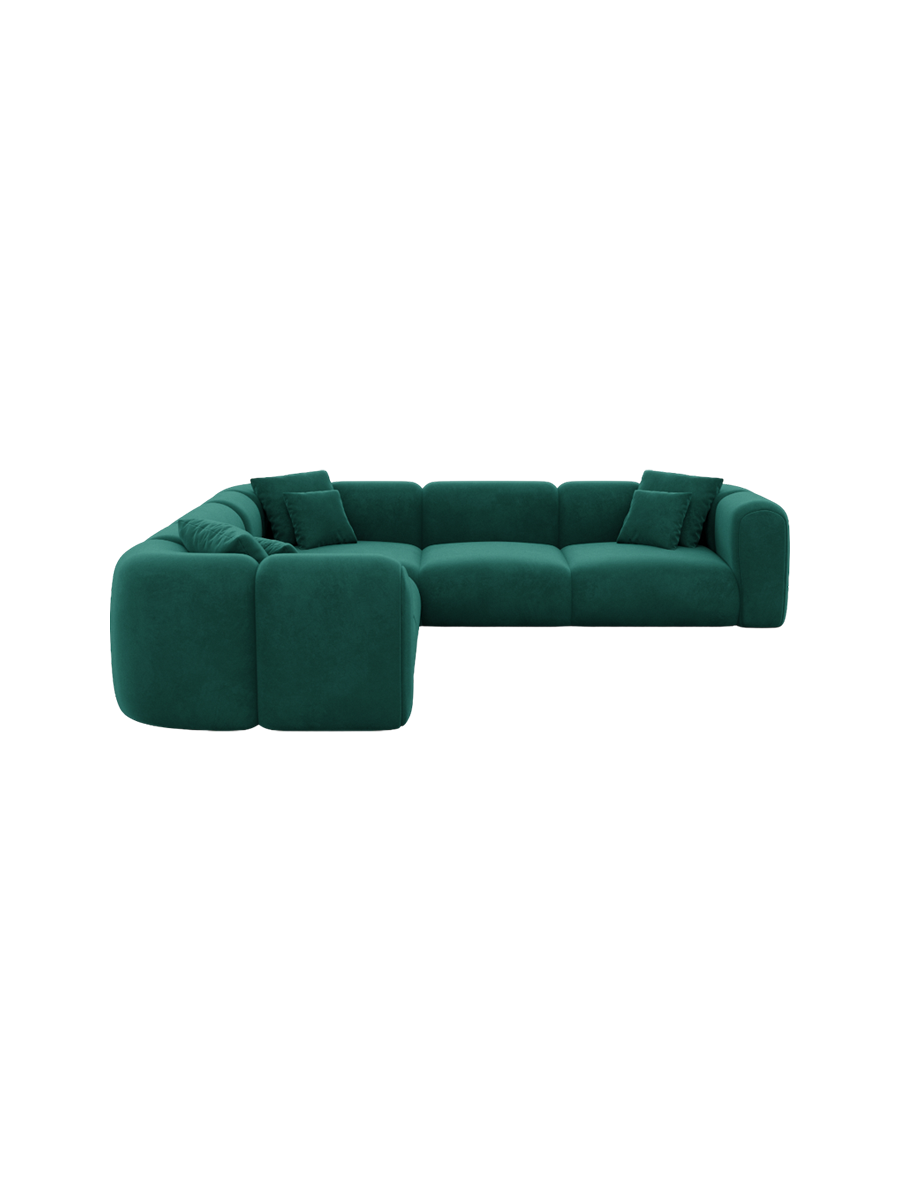 
5-Sitzer Design Ecksofa „Terranova“ mit Samtbezug - Samtbezug Königsblau