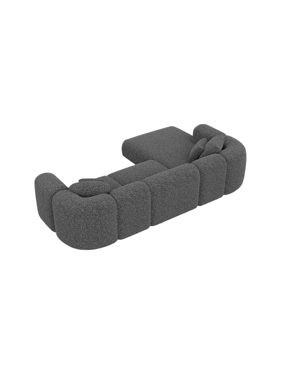 
4-Sitzer Design Ecksofa „Terranova“ mit Bouclé-Bezug - Bouclé Graphit / Eckteil links