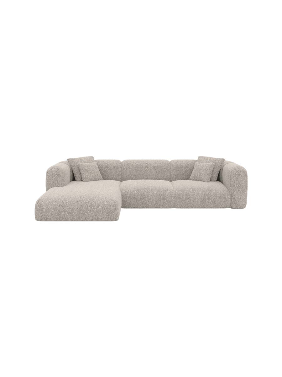 
4-Sitzer Design Ecksofa „Terranova“ mit Bouclé-Bezug - Bouclé Graphit / Eckteil links