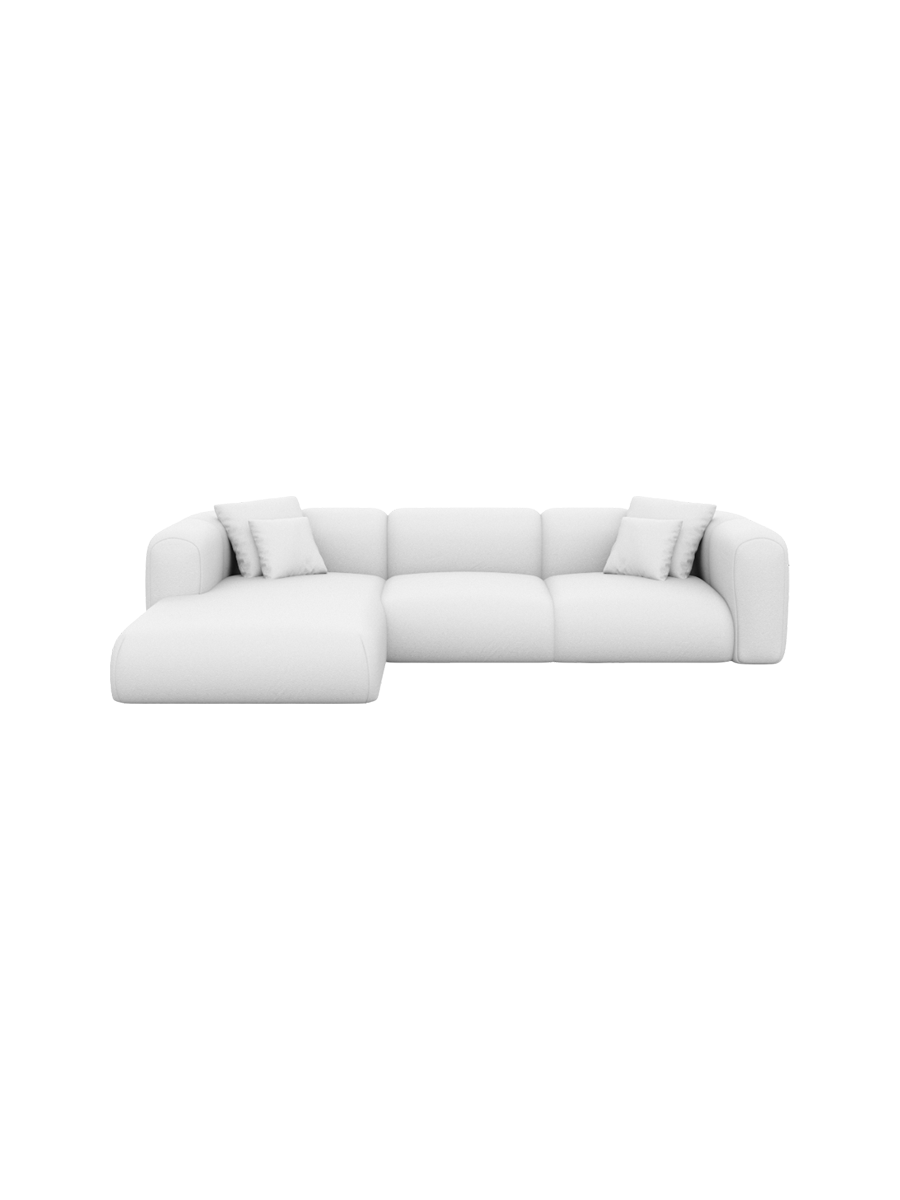 
4-Sitzer Design Ecksofa „Terranova“ mit Bouclé-Bezug - Bouclé Graphit / Eckteil links