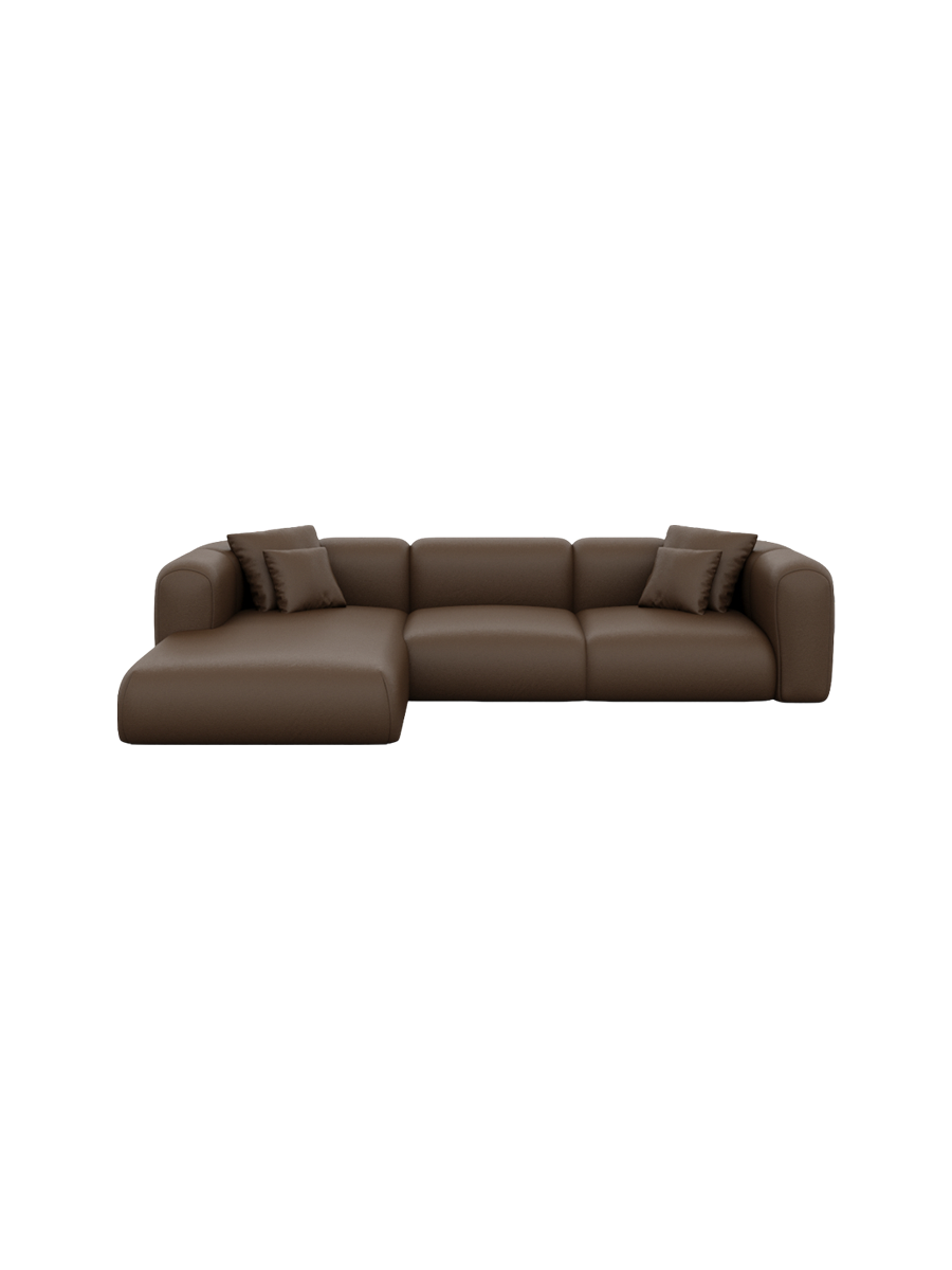 
4-Sitzer Design Echtleder Ecksofa „Terranova“ - Echtleder Beige / Eckteil links