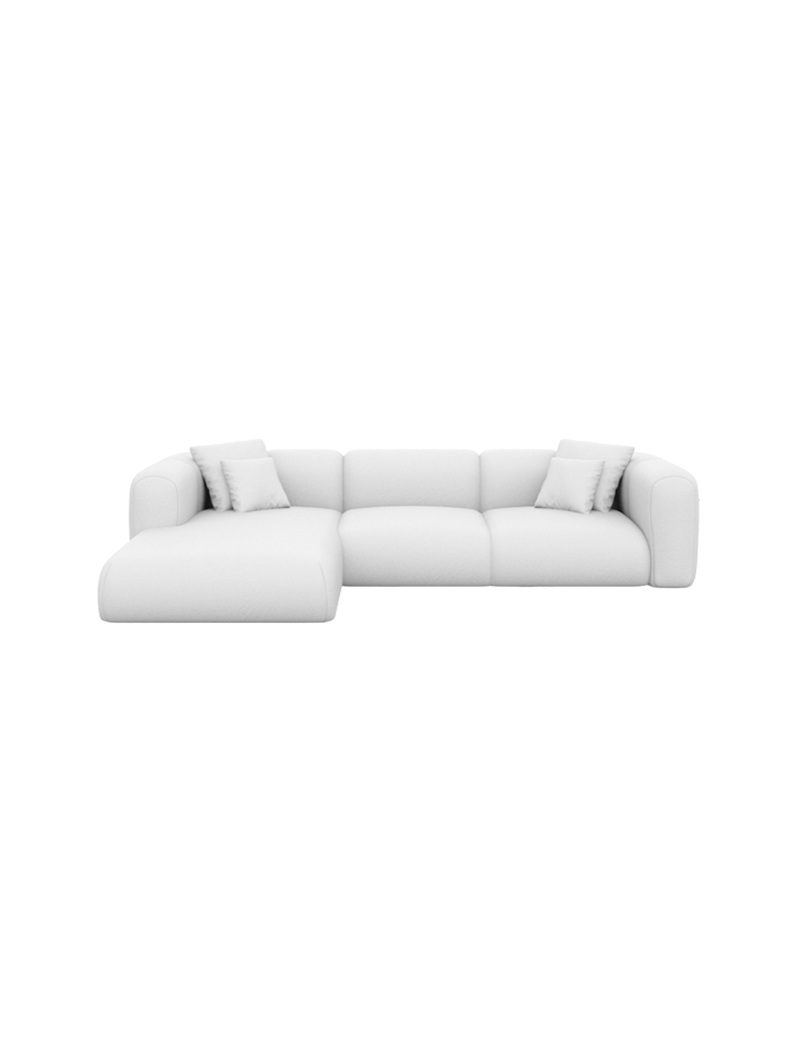 
4-Sitzer Design Echtleder Ecksofa „Terranova“ - Echtleder Beige / Eckteil links