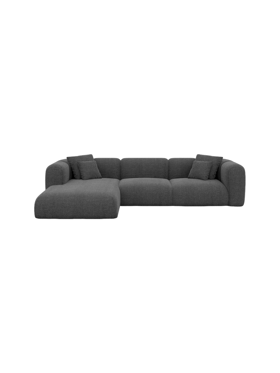 
4-Sitzer Design Ecksofa „Terranova“ mit Strukturstoff-Bezug - Strukturstoff Anthrazit / Eckteil links