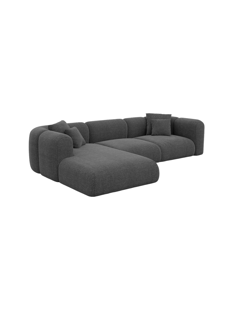 
4-Sitzer Design Ecksofa „Terranova“ mit Strukturstoff-Bezug - Strukturstoff Anthrazit / Eckteil links