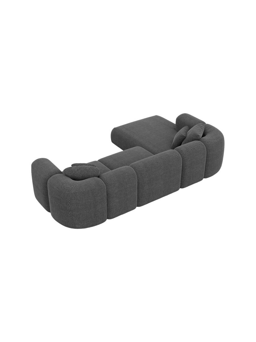 
4-Sitzer Design Ecksofa „Terranova“ mit Strukturstoff-Bezug - Strukturstoff Anthrazit / Eckteil links