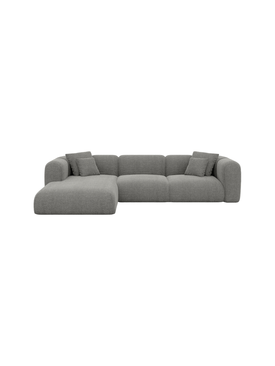
4-Sitzer Design Ecksofa „Terranova“ mit Strukturstoff-Bezug - Strukturstoff Anthrazit / Eckteil links