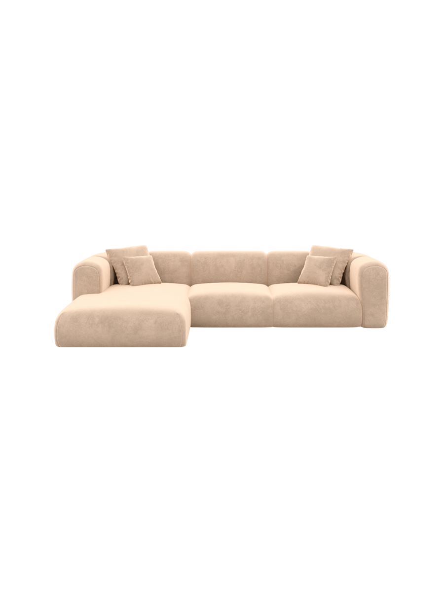 
4-Sitzer Design Ecksofa „Terranova“ mit Samtbezug - Samtbezug Königsblau / Eckteil links