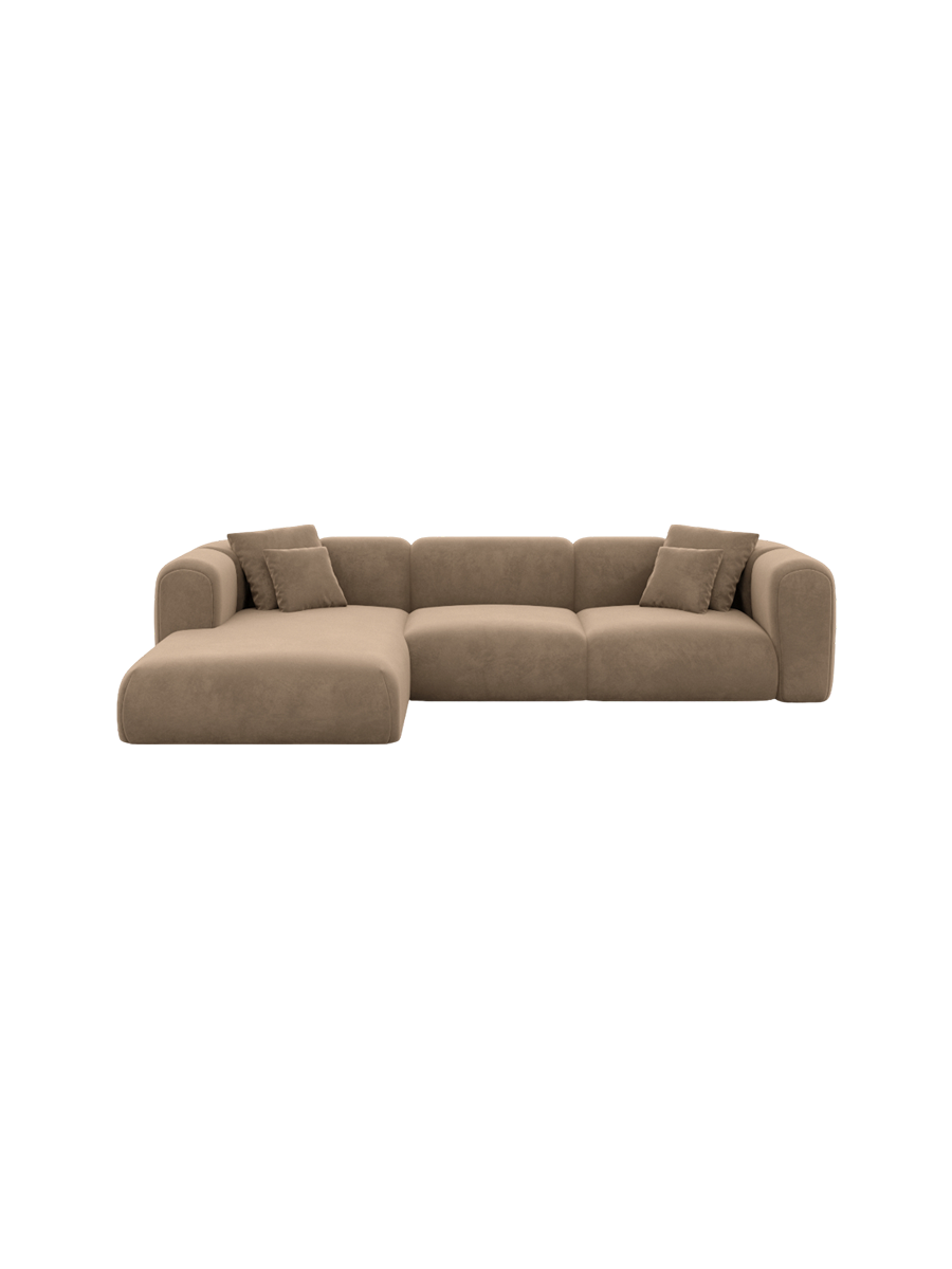 
4-Sitzer Design Ecksofa „Terranova“ mit Samtbezug - Samtbezug Königsblau / Eckteil links