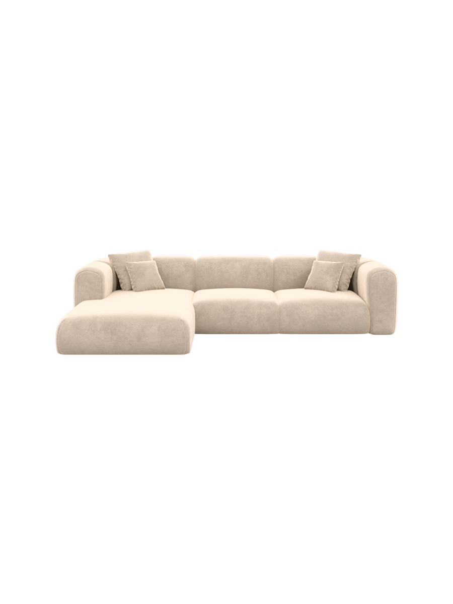 
4-Sitzer Design Ecksofa „Terranova“ mit Samtbezug - Samtbezug Königsblau / Eckteil links
