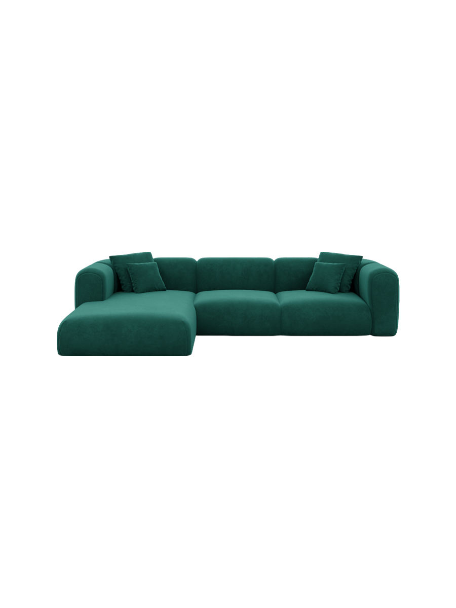 
4-Sitzer Design Ecksofa „Terranova“ mit Samtbezug - Samtbezug Königsblau / Eckteil links
