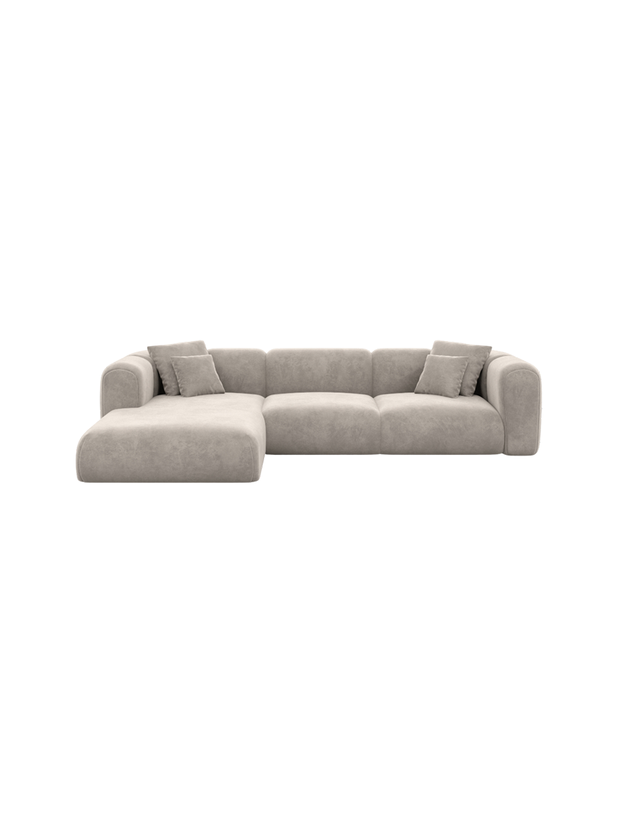 
4-Sitzer Design Ecksofa „Terranova“ mit Samtbezug - Samtbezug Königsblau / Eckteil links
