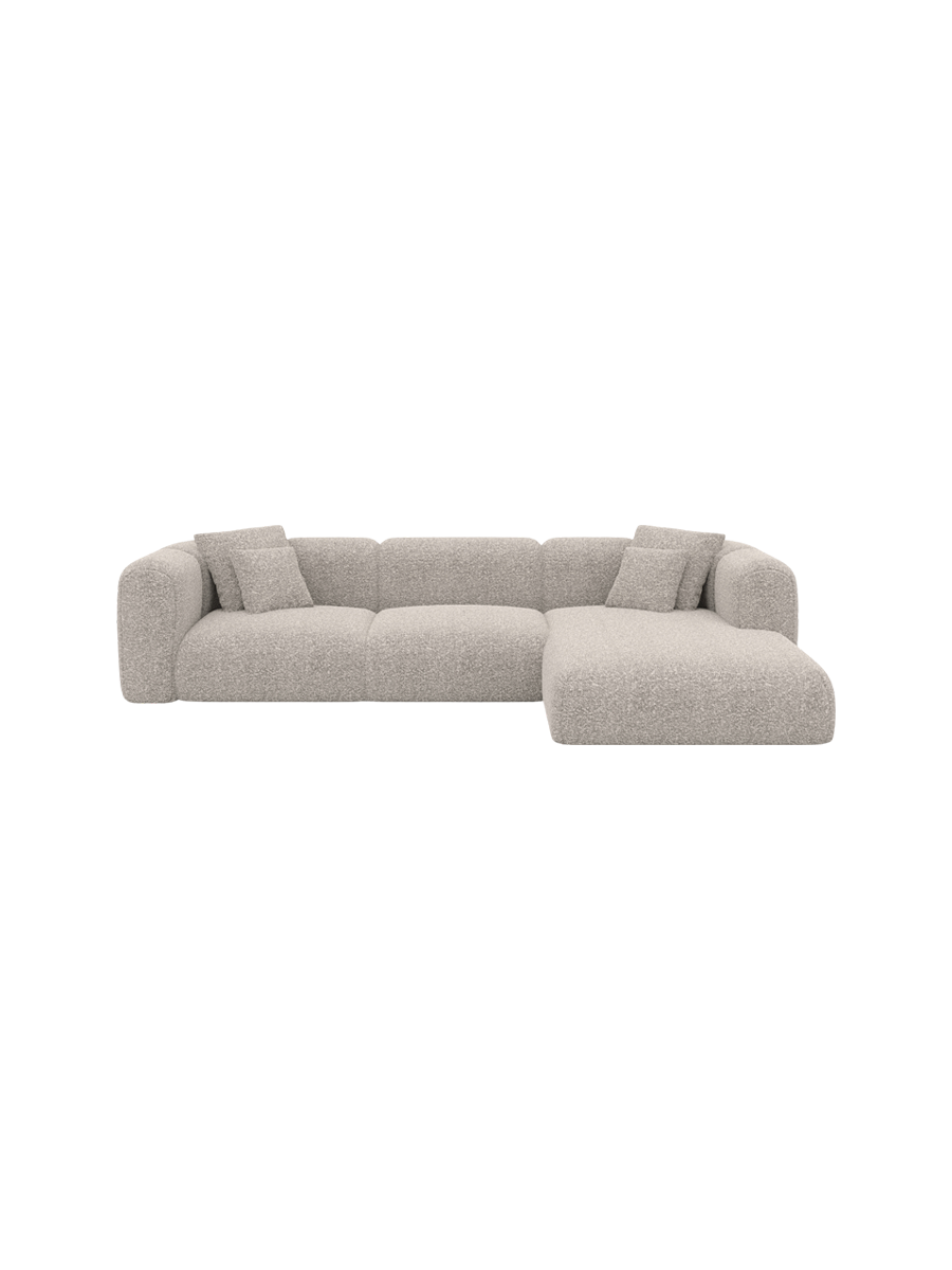 
4-Sitzer Design Ecksofa „Terranova“ mit Bouclé-Bezug - Bouclé Graphit / Eckteil links