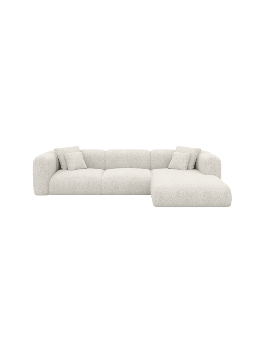 
4-Sitzer Design Ecksofa „Terranova“ mit Bouclé-Bezug - Bouclé Graphit / Eckteil links