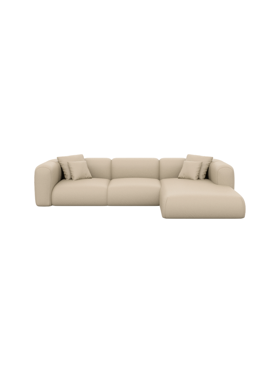 
4-Sitzer Design Echtleder Ecksofa „Terranova“ - Echtleder Beige / Eckteil links