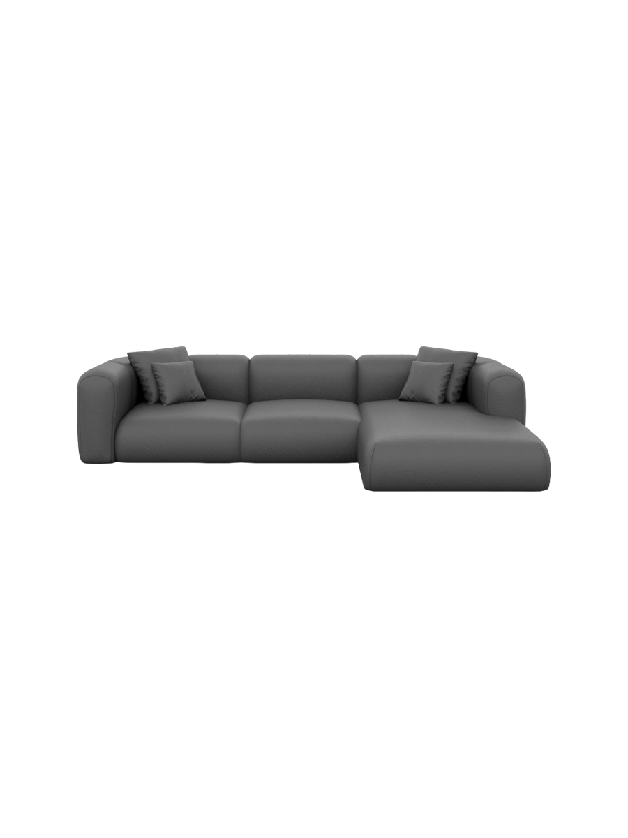 
4-Sitzer Design Echtleder Ecksofa „Terranova“ - Echtleder Beige / Eckteil links